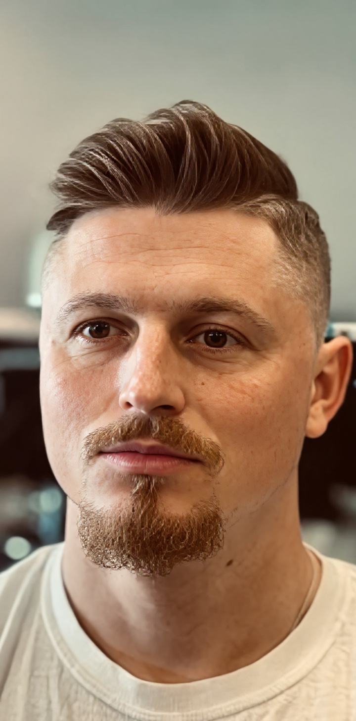 Skin fade with a textured pompadour
